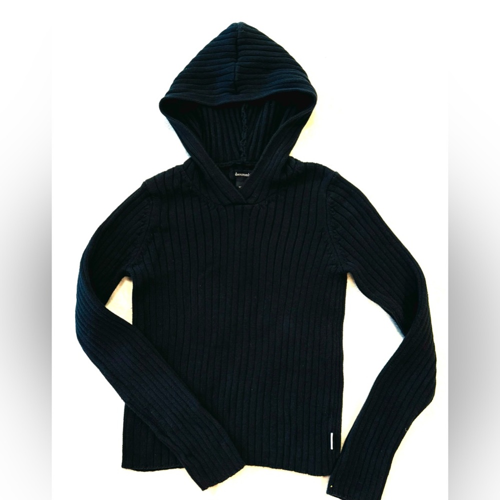 VINTAGE Abercrombie and Fitch kids Hooded sweater - size KIDS XL NAVY